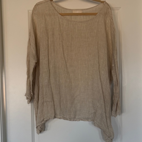 CP Shades Tops - CP Shades Lightweight Linen Tunic in Cream